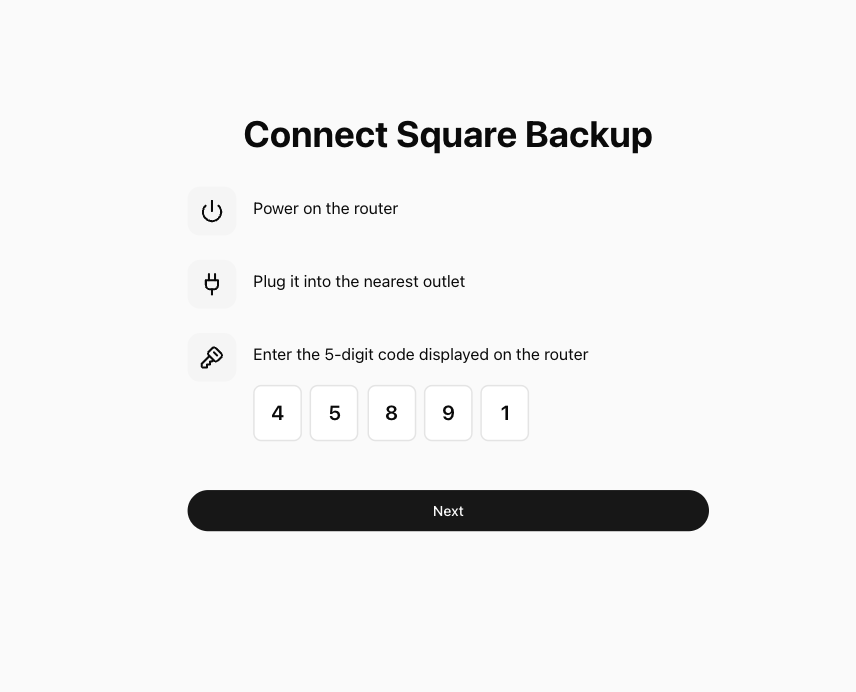 Square Backup connection status